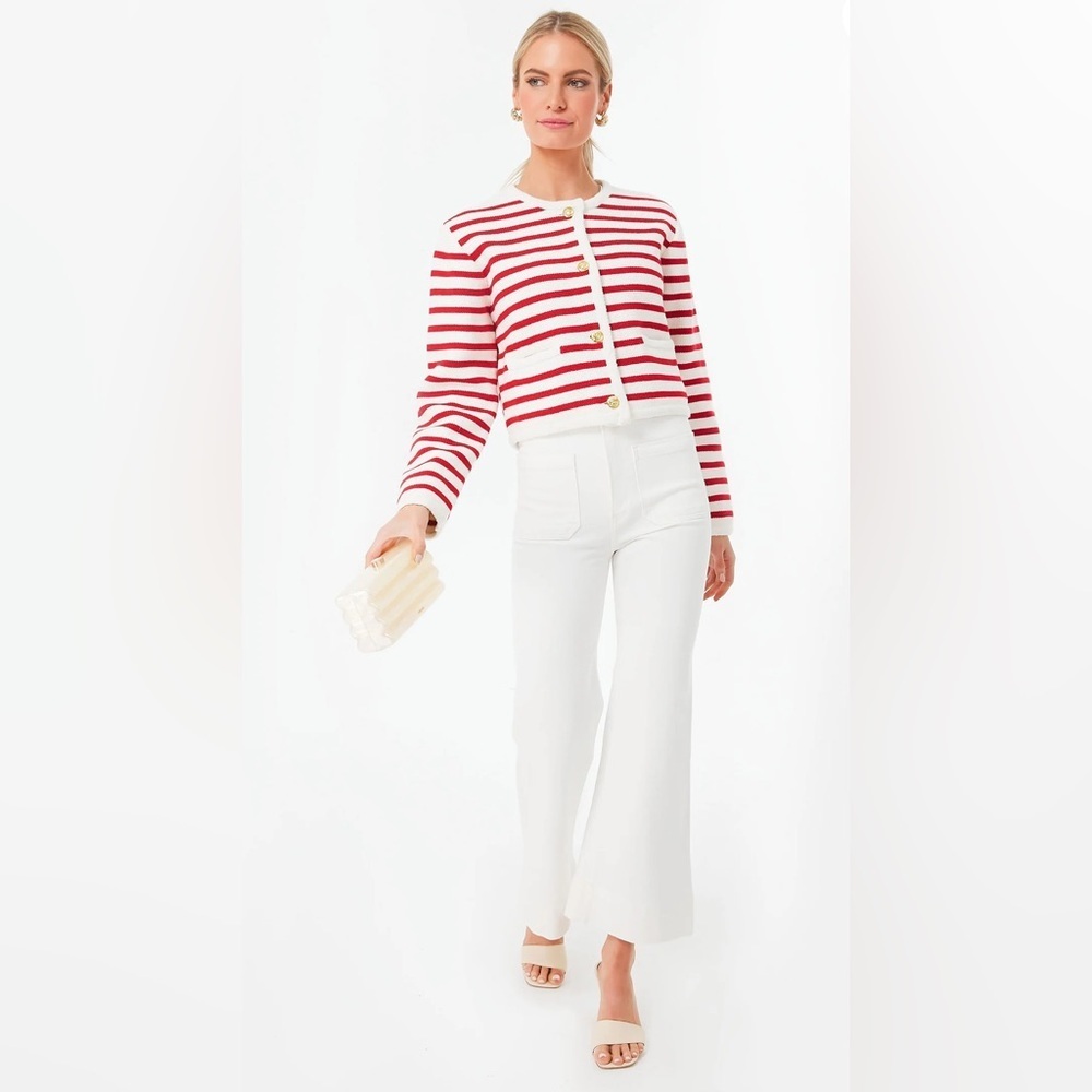 JEANERICA Natural White St. Monica Cropped Jeans, Size 24